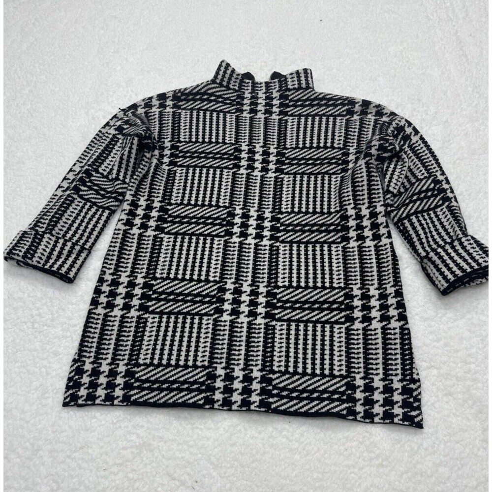 Max Studio Sweater Top Women Black Check Preppy Comfort Classic Size XS